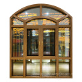 South Africa wood grain transfer security huge  hollow tempered reflective glass casement aluminium window for patio